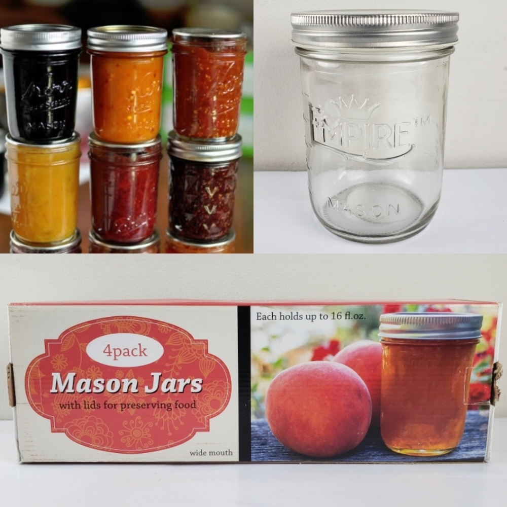MANSON JAR / 4 PACK WITH LIDS